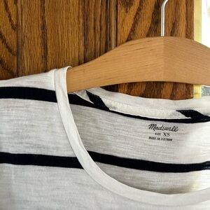 Madewell Black and White Striped Tee